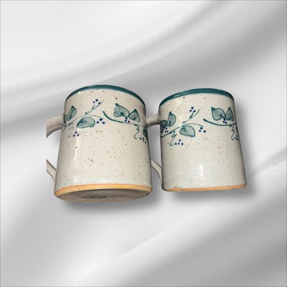 Great Bay Pottery Set of 2 Stoneware Handmade Coffee Mugs Country Farmhouse - Picture 8 of 8
